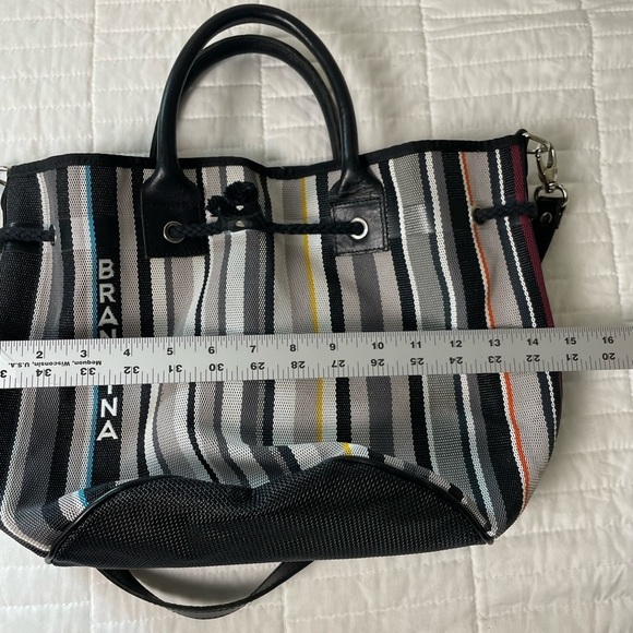 BRANDINA The Original Canvas & Leather Top Handle Crossbody Bucket Bag Tote - Picture 12 of 16